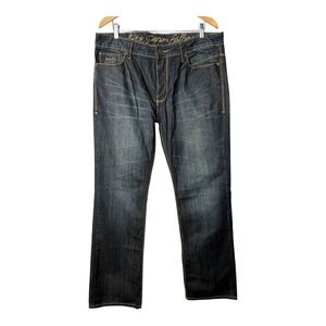 Vintage Antik Denim Gallery Jeans Embellished Button Fly Dark Wash Men Size 36